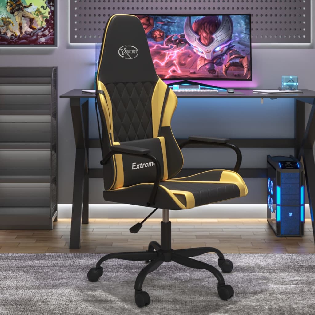 Cadeira de gaming couro artificial preto e vermelho