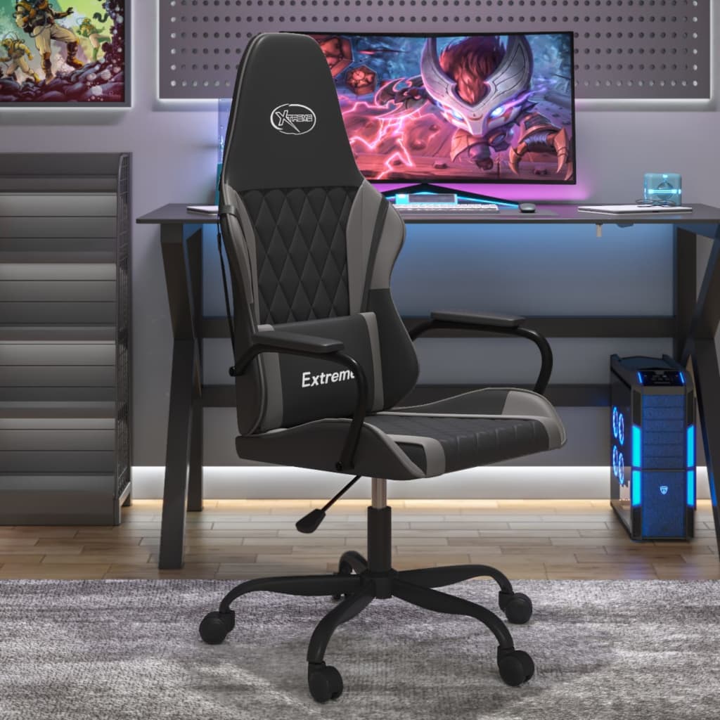 Cadeira de gaming couro artificial preto e vermelho