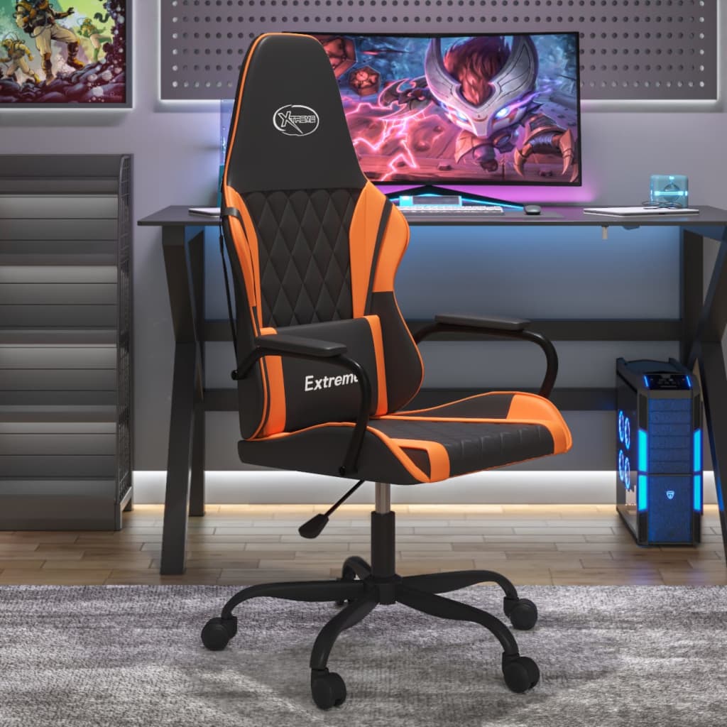 Cadeira de gaming couro artificial preto e vermelho