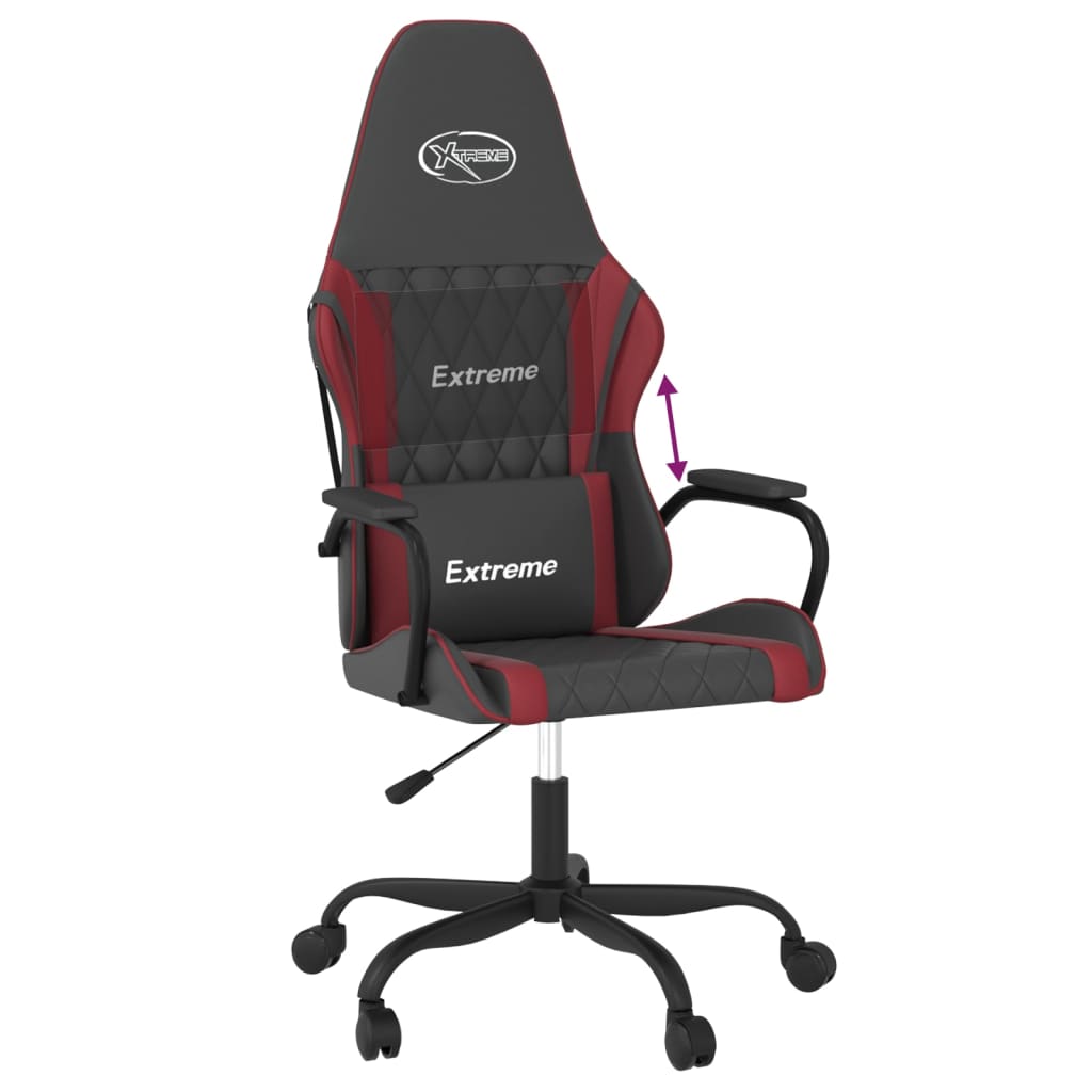 Cadeira de gaming couro artificial preto e vermelho