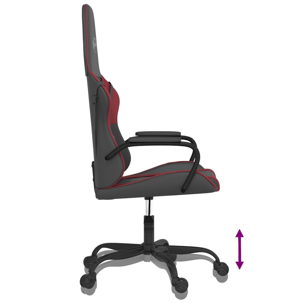 Cadeira de gaming couro artificial preto e vermelho