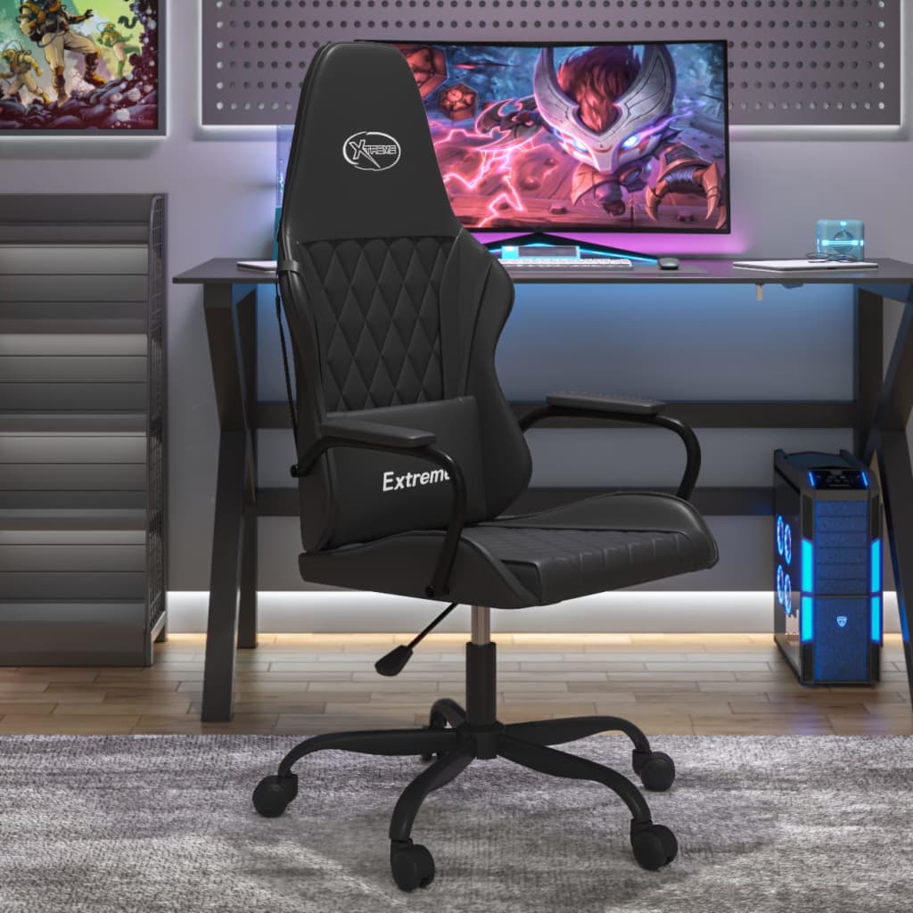 Cadeira de gaming couro artificial preto e vermelho