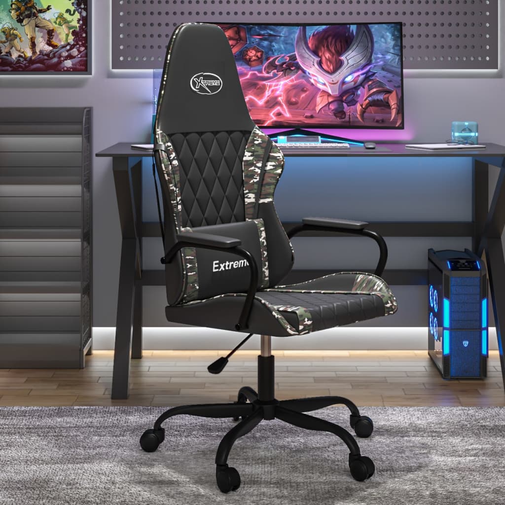 Cadeira de gaming couro artificial preto e vermelho