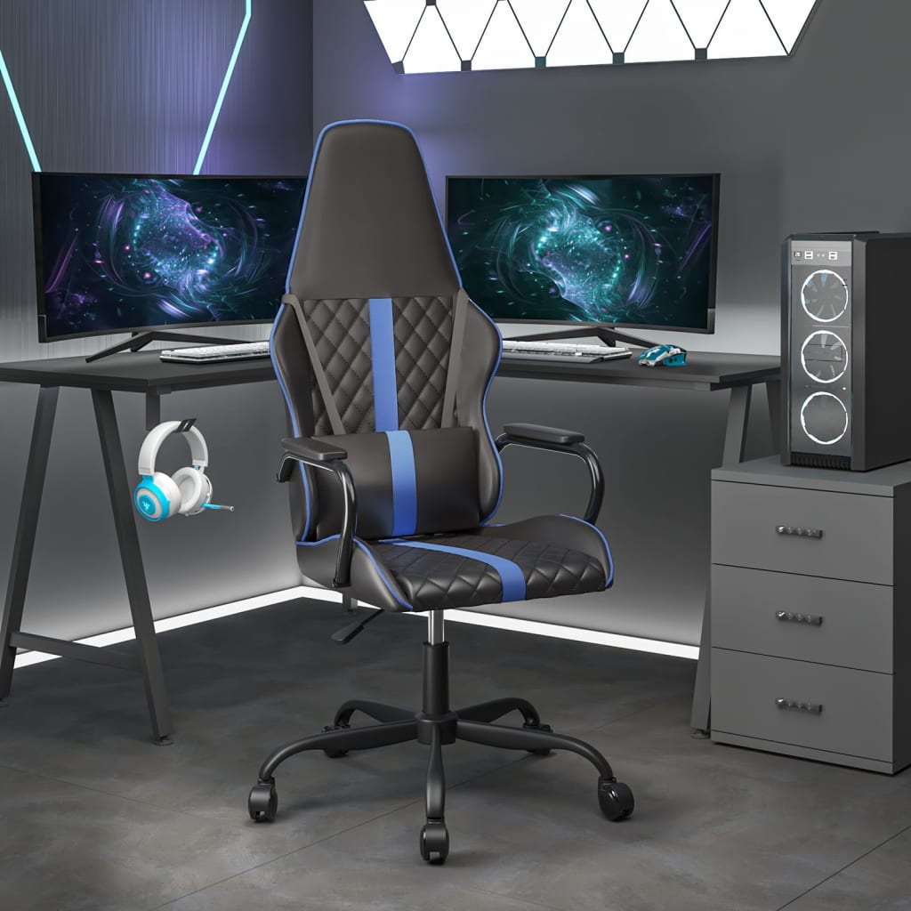 Cadeira de gaming couro artificial preto e vermelho