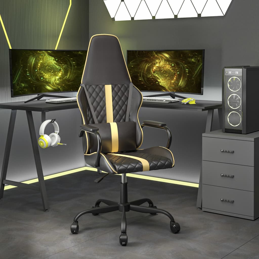 Cadeira de gaming couro artificial preto e vermelho