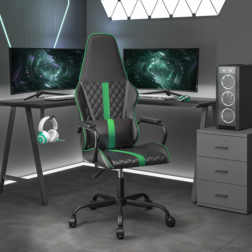 Cadeira de gaming couro artificial preto e vermelho