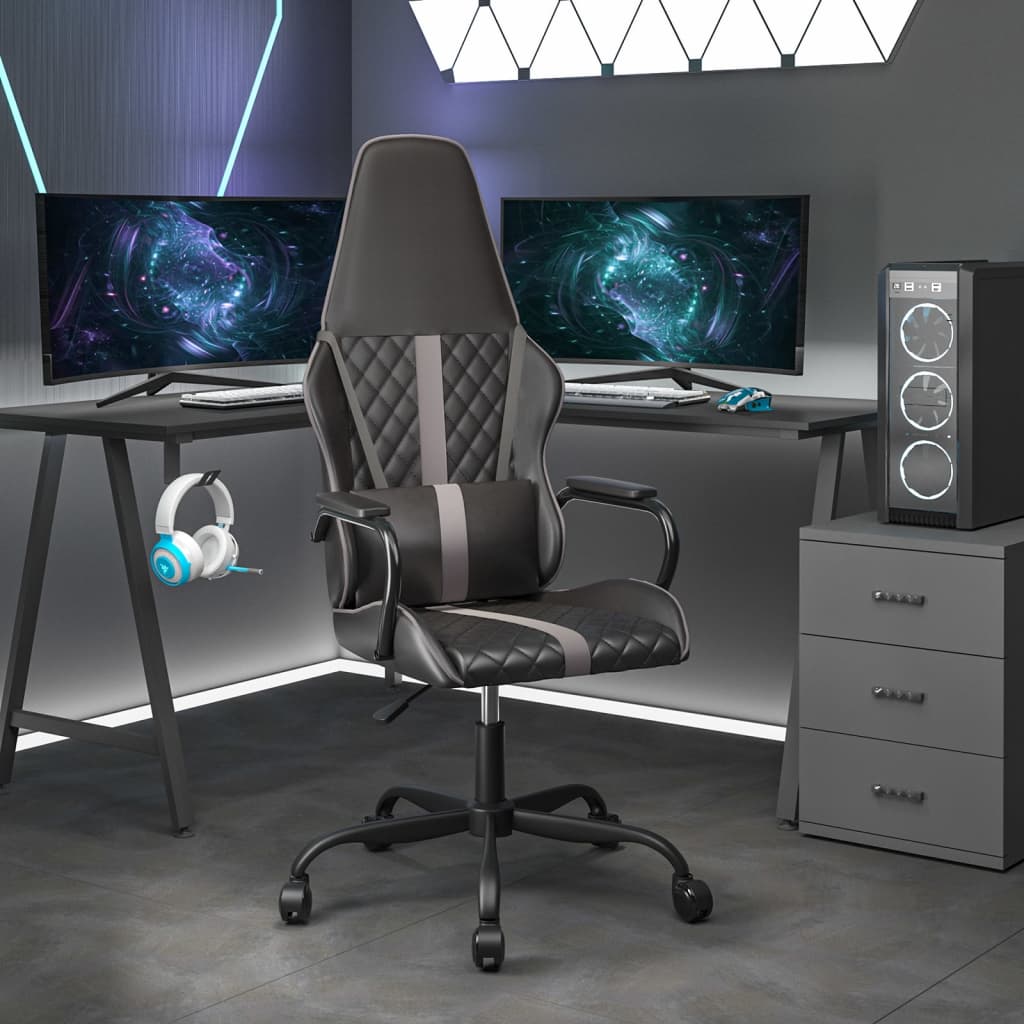 Cadeira de gaming couro artificial preto e vermelho