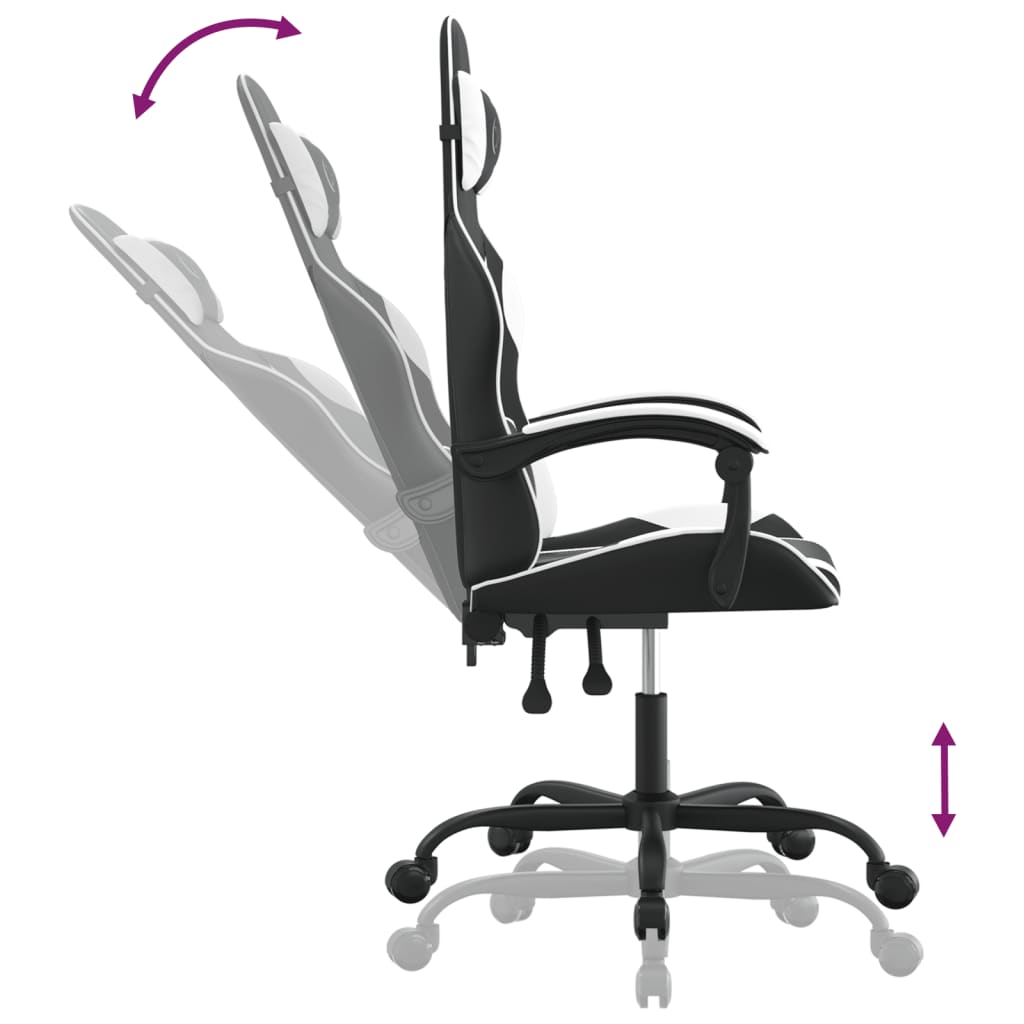 Cadeira gaming couro artificial preto e cinzento