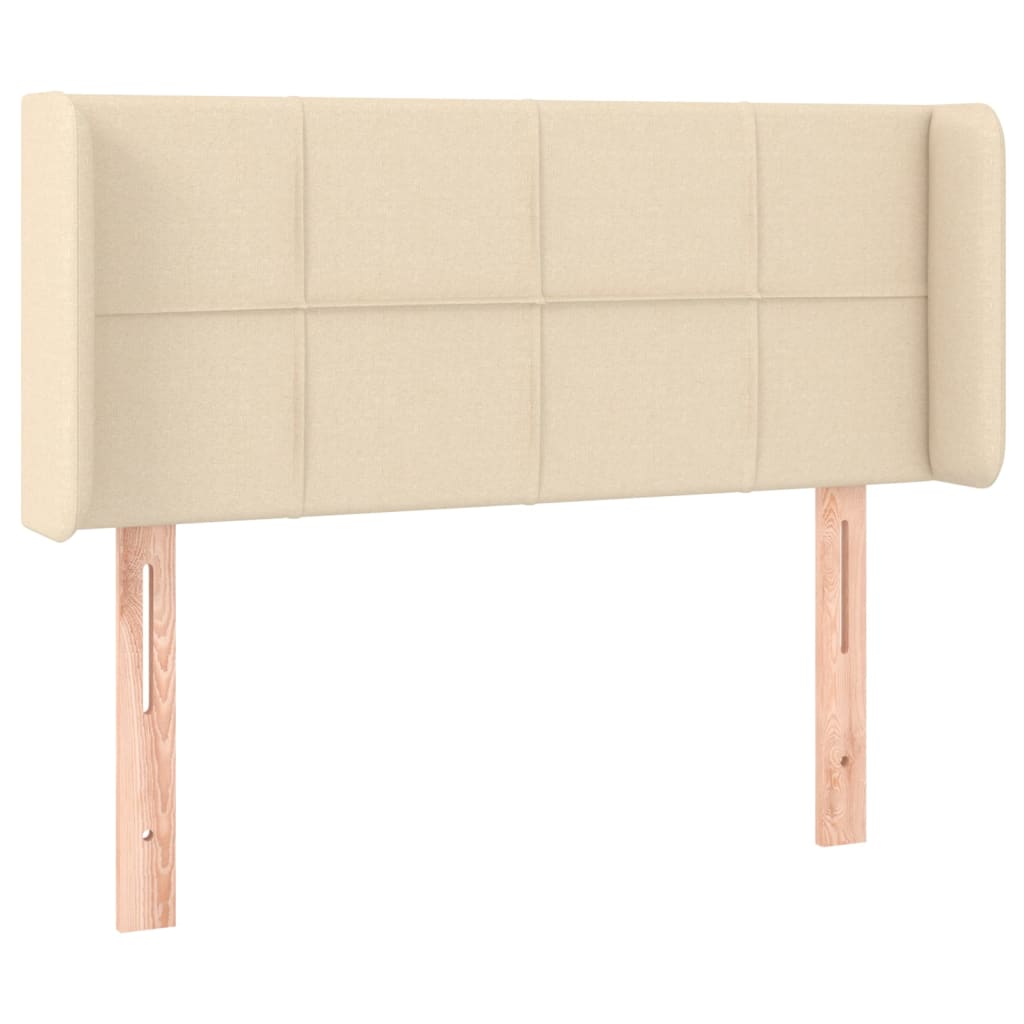 Cabeceira de cama c/ luzes LED tecido 83x16x78/88 cm cor creme