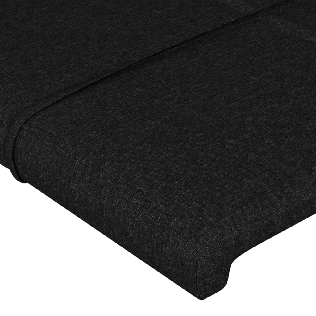 Cabeceira de cama c/ luzes LED tecido 93x16x78/88 cm preto