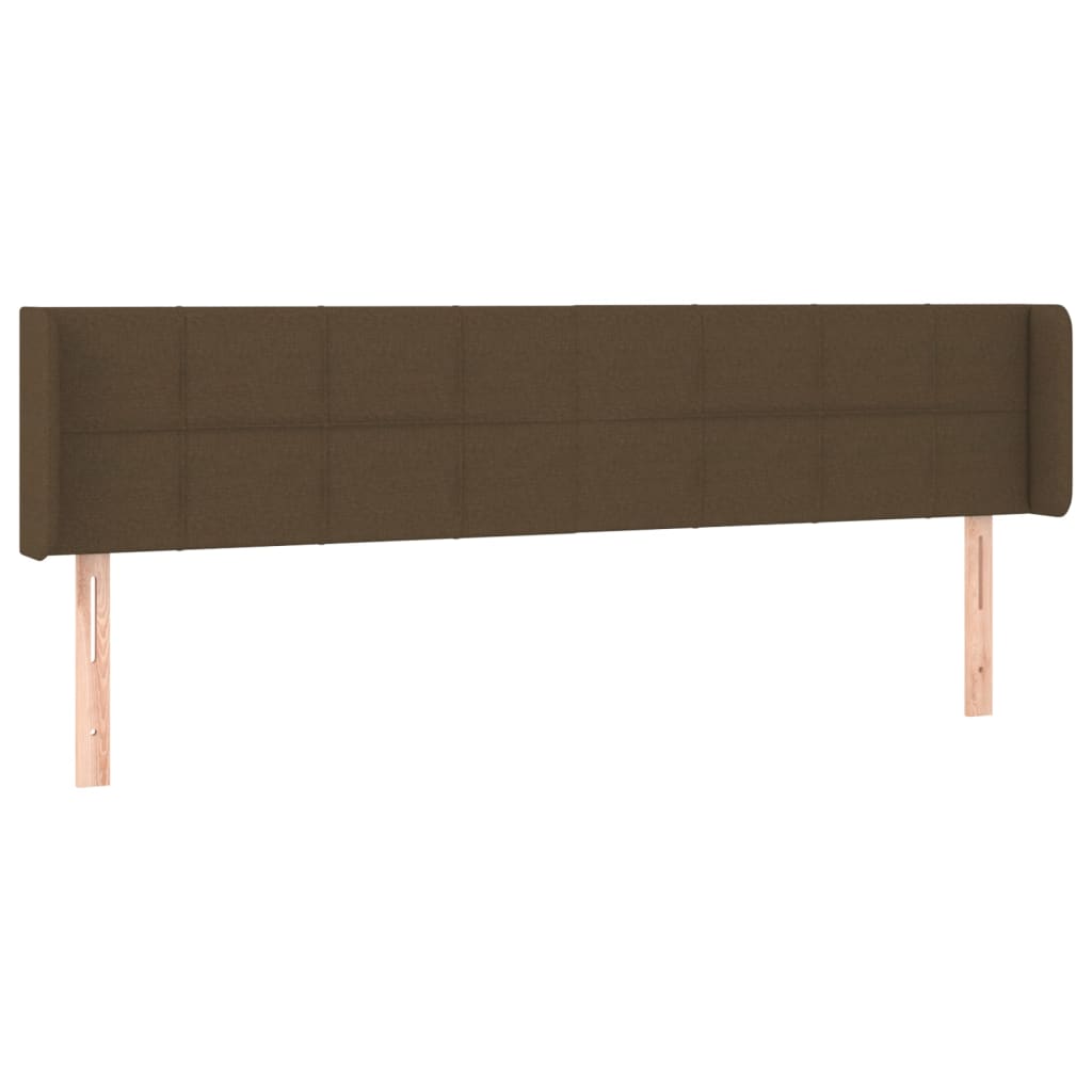 Cabeceira de cama c/ luzes LED tecido 163x16x78/88 cm castanho