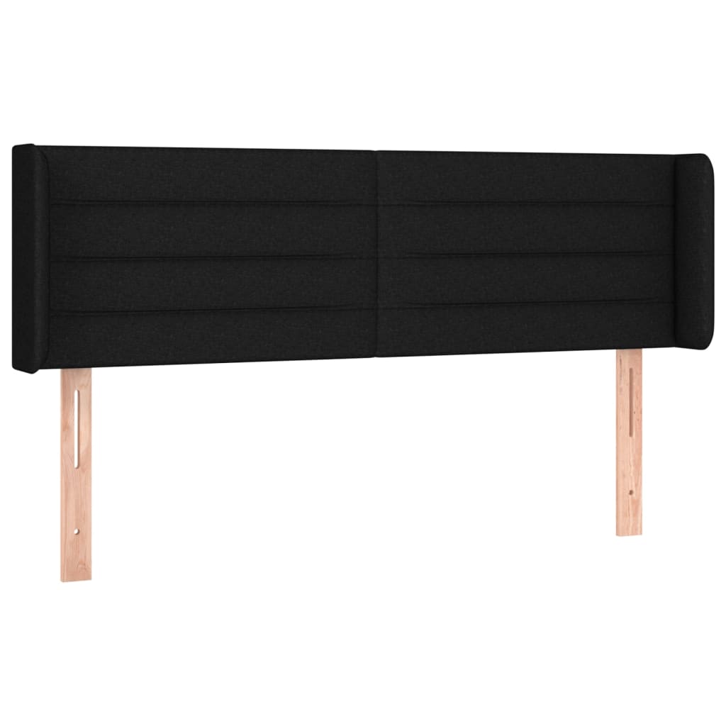 Cabeceira de cama c/ luzes LED tecido 147x16x78/88 cm preto