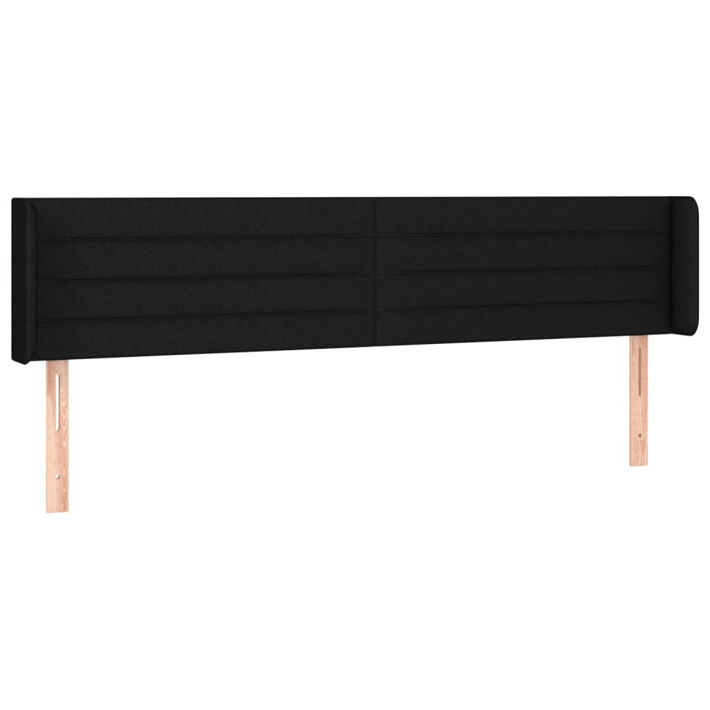 Cabeceira de cama c/ luzes LED tecido 183x16x78/88 cm preto