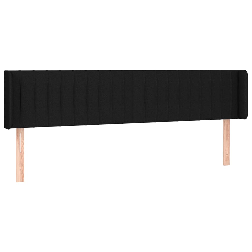 Cabeceira de cama c/ luzes LED tecido 163x16x78/88 cm preto
