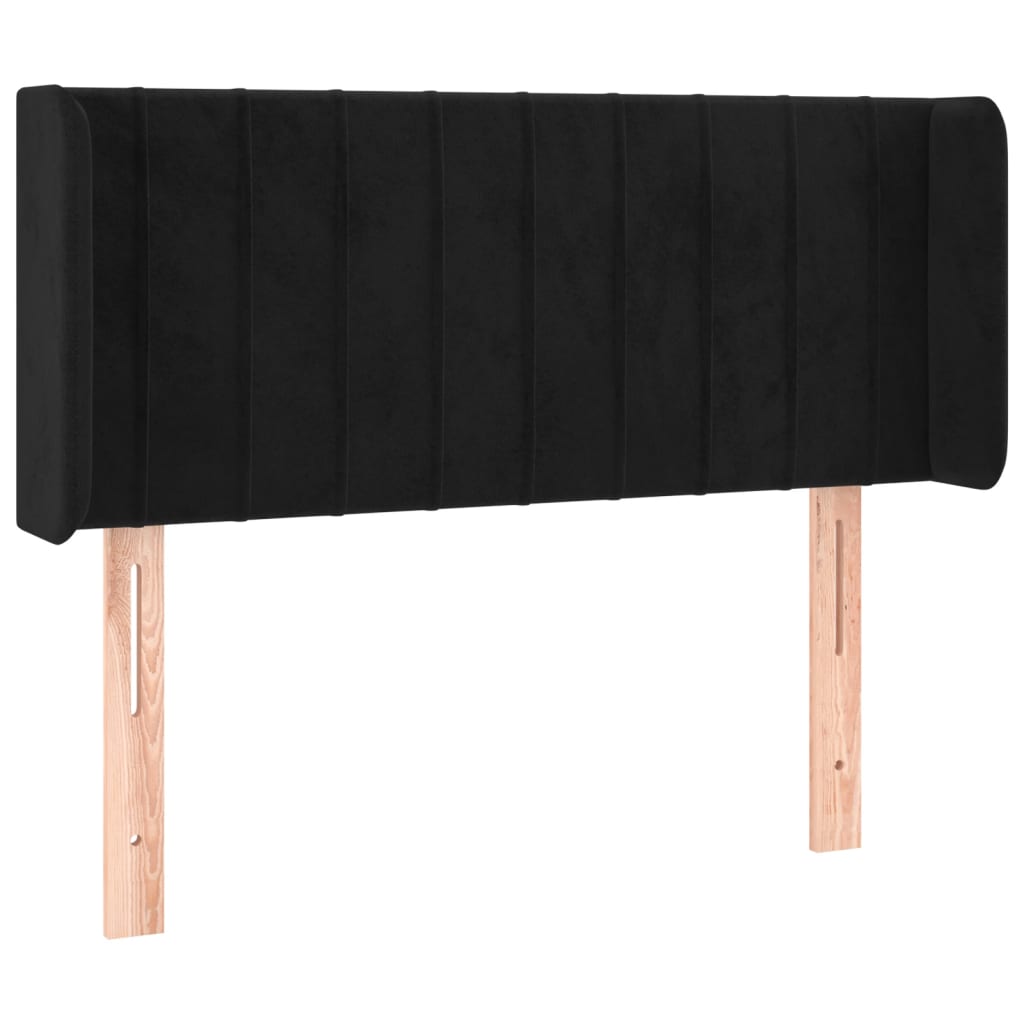 Cabeceira de cama c/ luzes LED veludo 93x16x78/88 cm preto