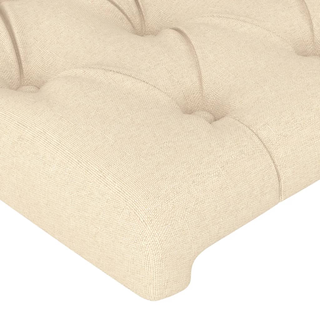 Cabeceira de cama c/ luzes LED tecido 93x16x78/88 cm cor creme