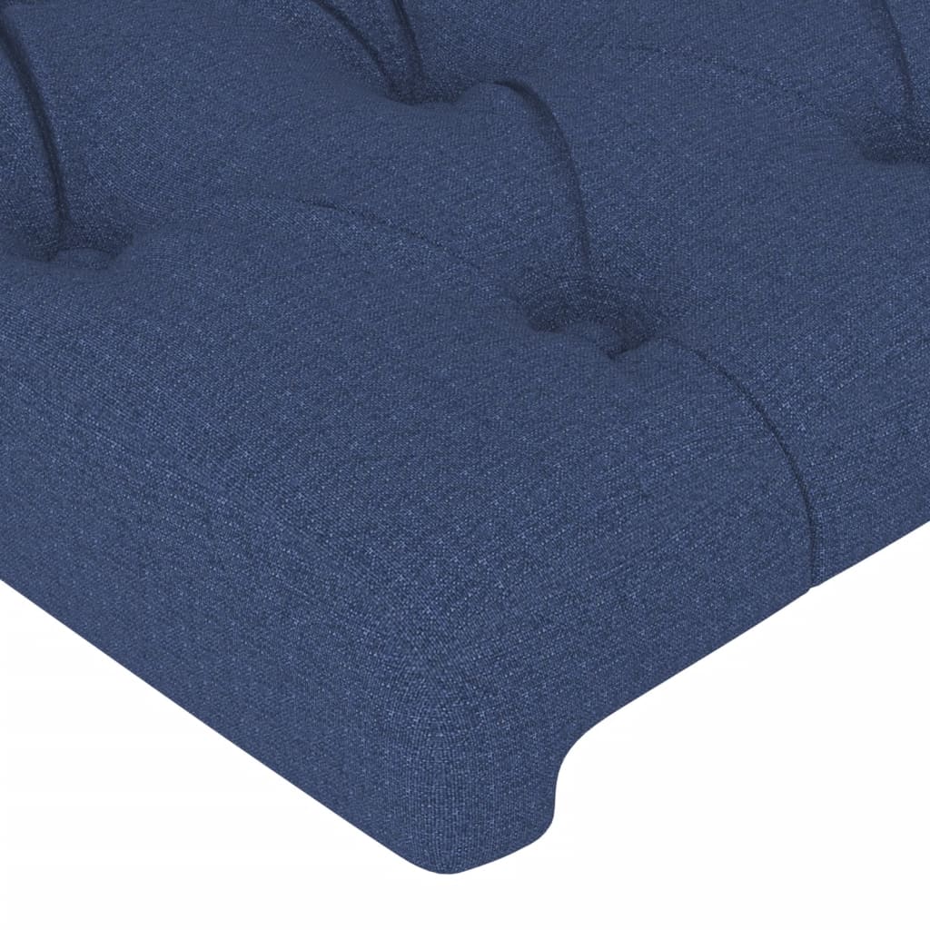 Cabeceira de cama c/ luzes LED tecido 93x16x78/88 cm azul