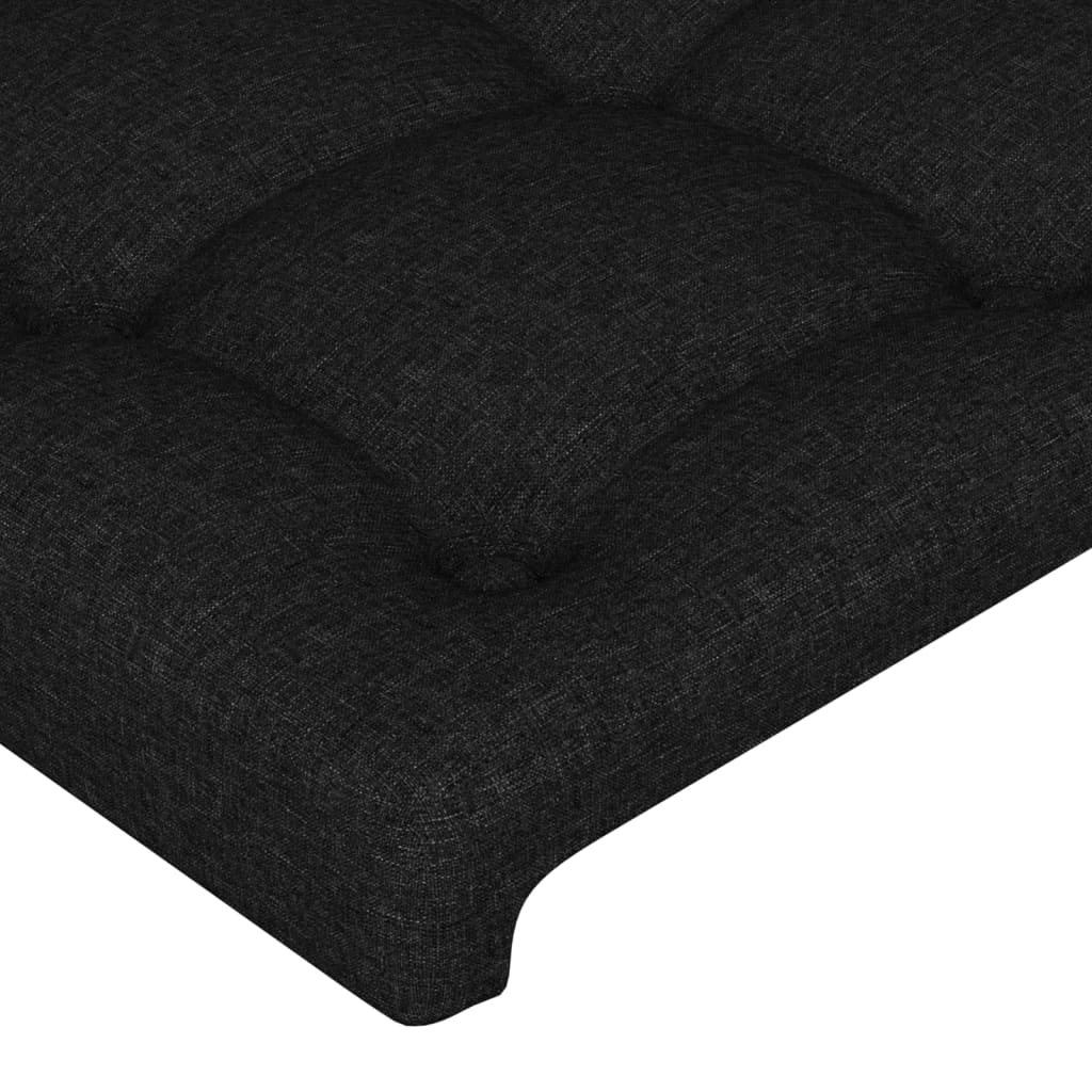 Cabeceira de cama c/ luzes LED tecido 83x16x78/88 cm preto