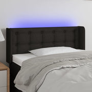 Cabeceira de cama c/ luzes LED tecido 83x16x78/88 cm preto