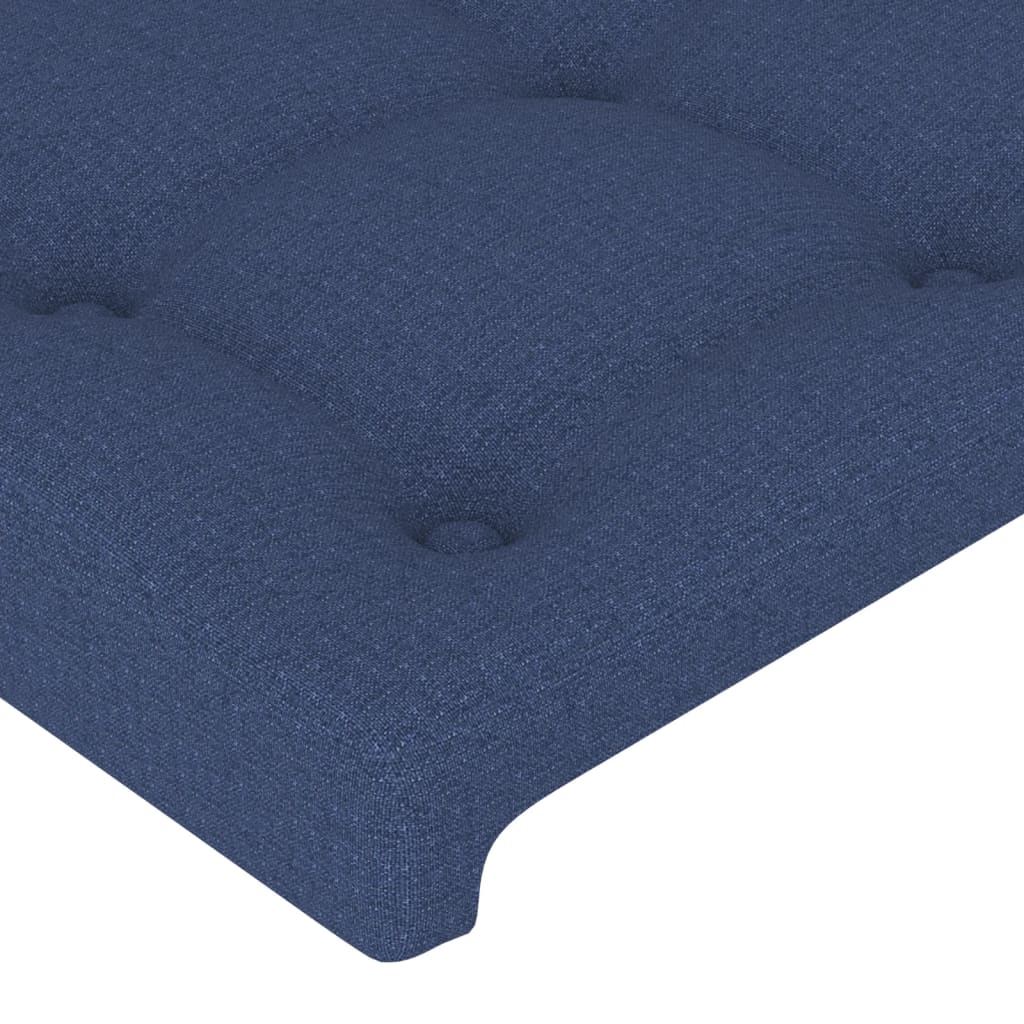 Cabeceira de cama c/ luzes LED tecido 83x16x78/88 cm azul