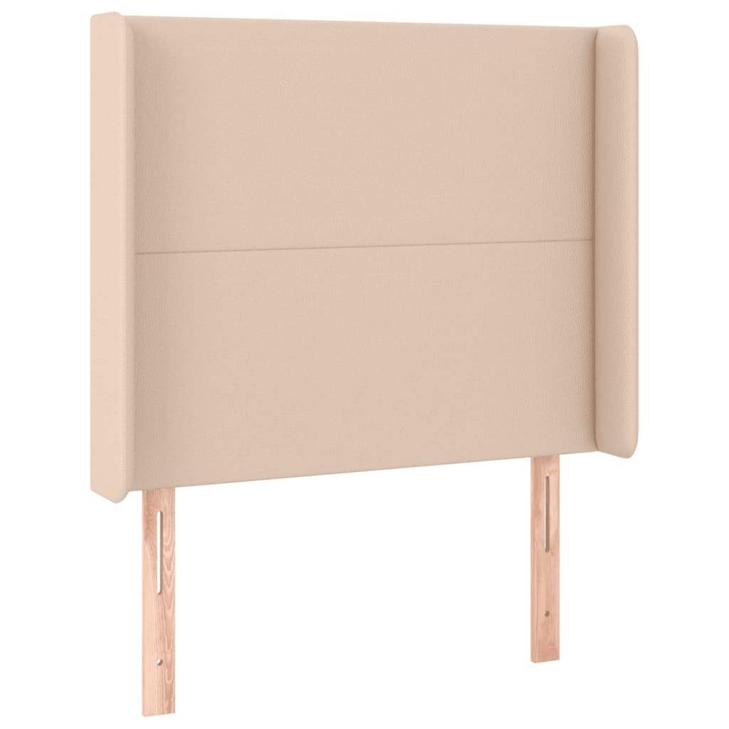 Cabeceira cama c/ LED couro artif. 83x16x118/128 cm cappuccino