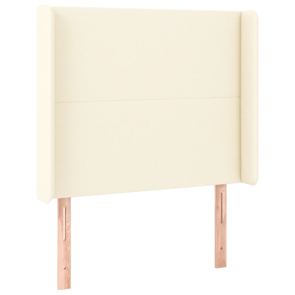 Cabeceira de cama c/ LED 93x16x118/128cm couro artificial crème