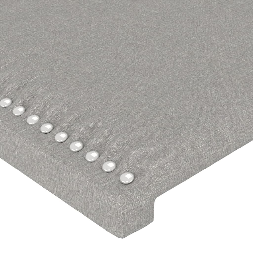 Cabeceira cama c/ luzes LED tecido 103x16x118/128cm cinza-claro