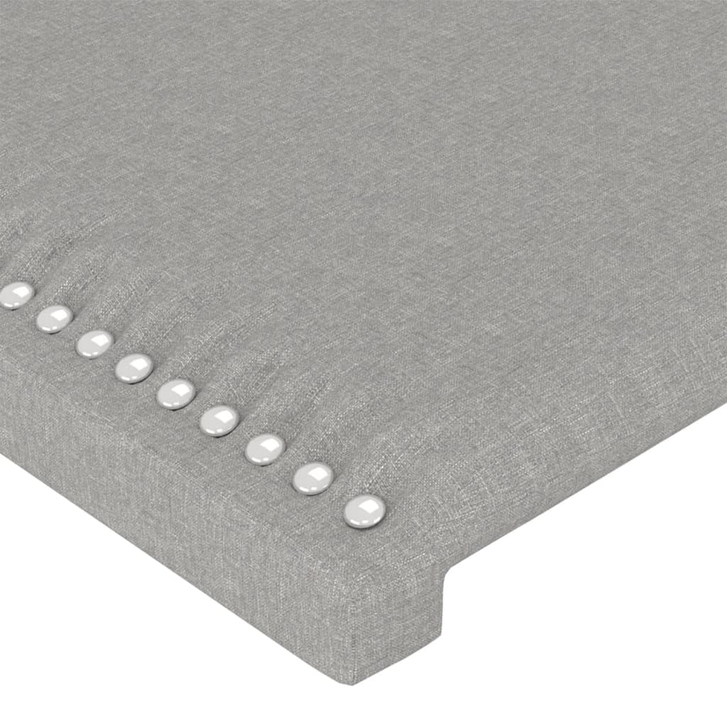 Cabeceira cama c/ luzes LED tecido 147x16x118/128cm cinza-claro