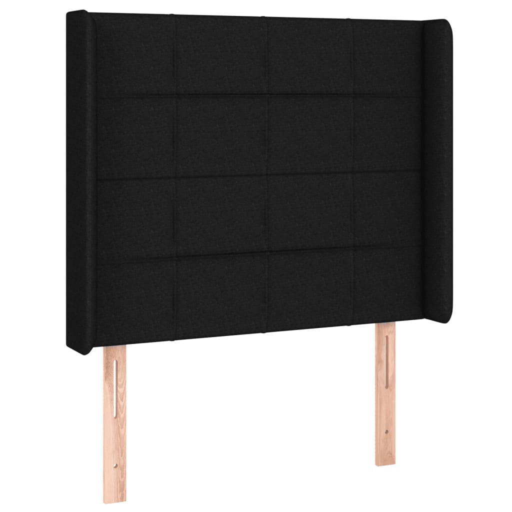 Cabeceira de cama c/ luzes LED tecido 83x16x118/128 cm preto