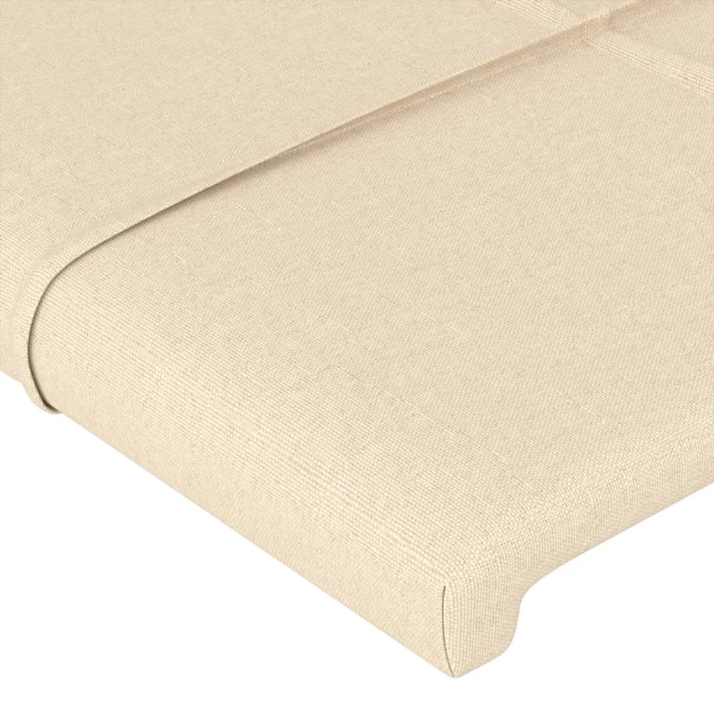 Cabeceira de cama c/ luzes LED tecido 93x16x118/128cm cor creme