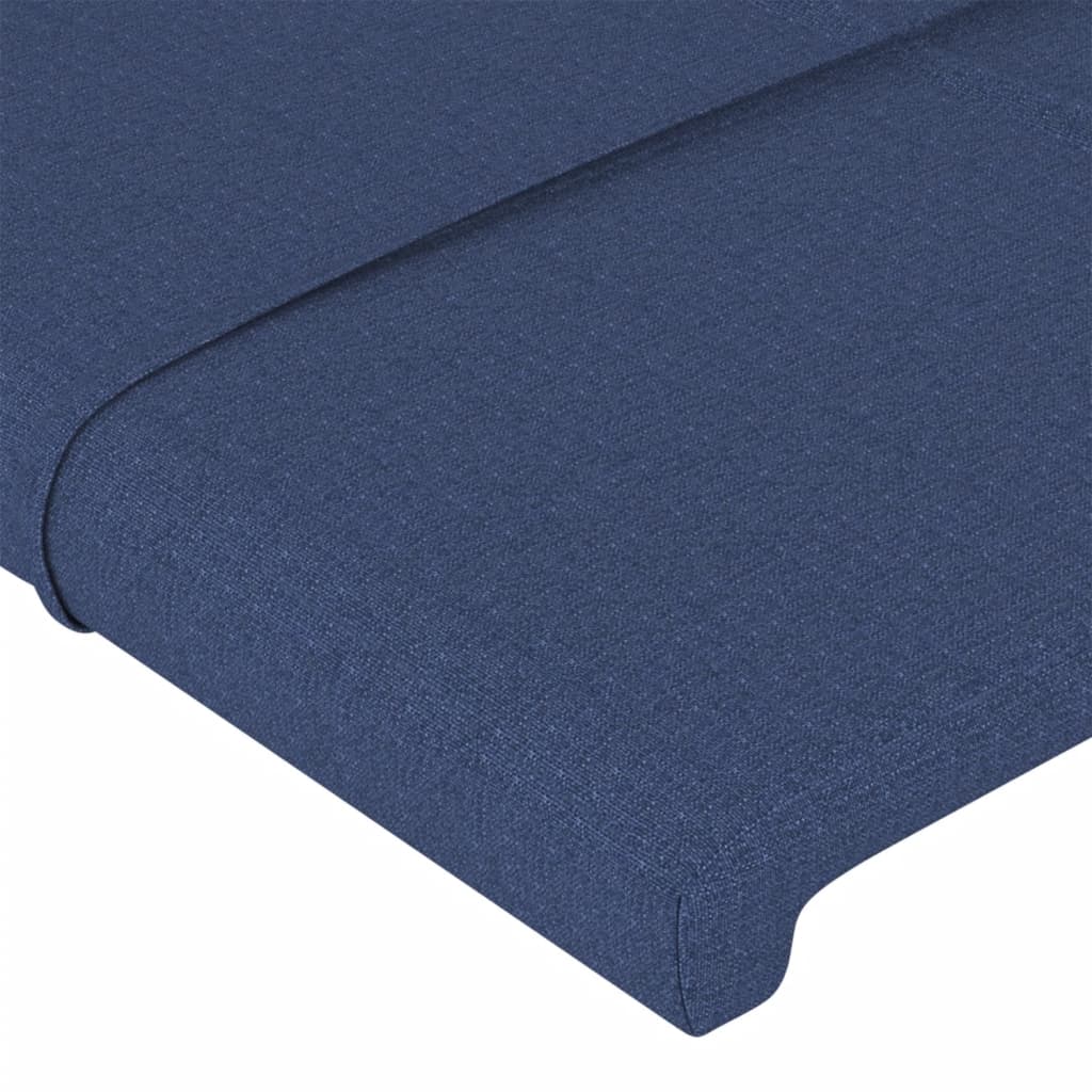 Cabeceira de cama c/ luzes LED tecido 93x16x118/128 cm azul
