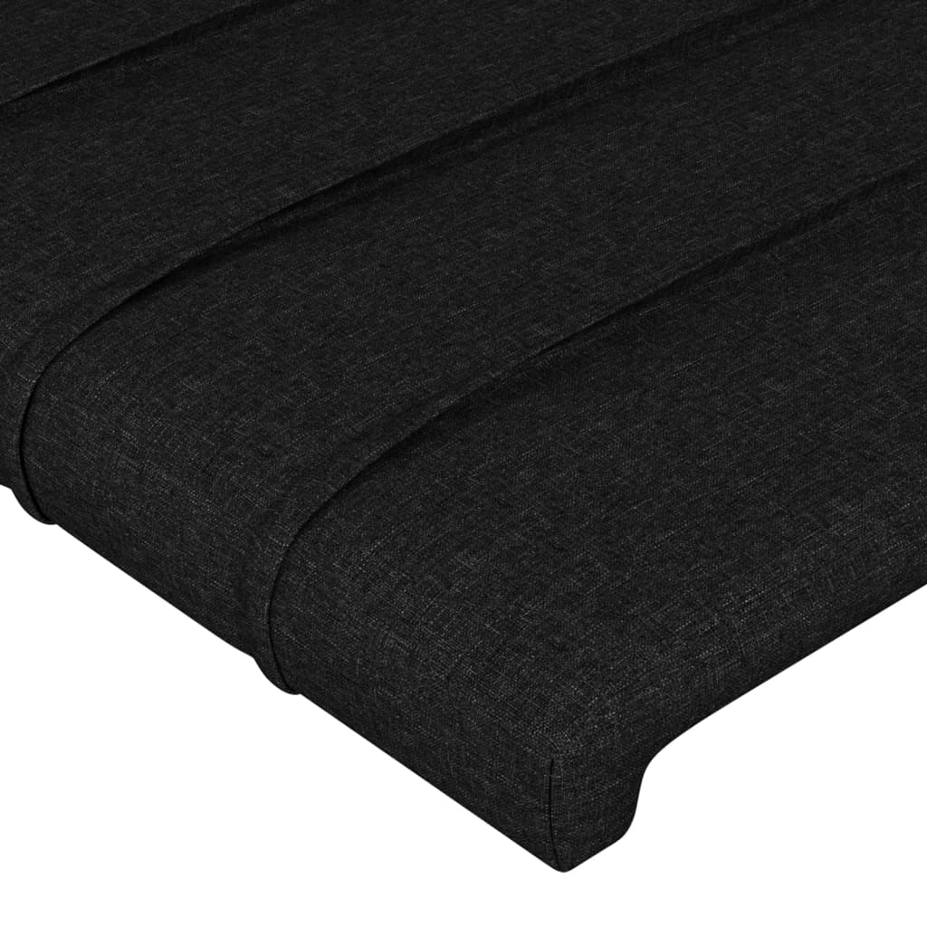 Cabeceira de cama c/ luzes LED tecido 147x16x118/128 cm preto