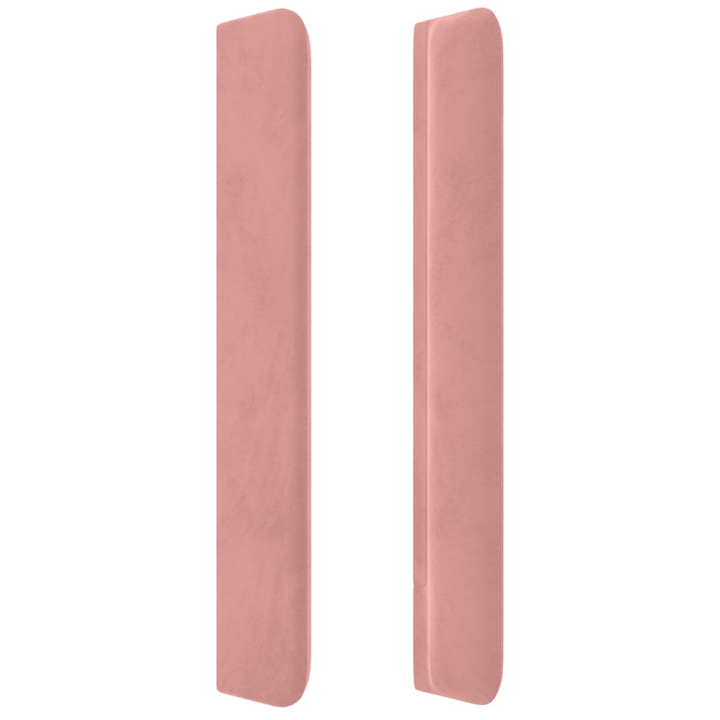 Cabeceira de cama c/ luzes LED veludo 183x16x118/128 cm rosa