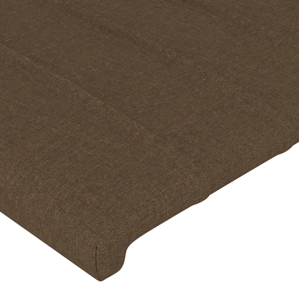 Cabeceira de cama c/ luzes LED tecido 147x16x118/128cm castanho