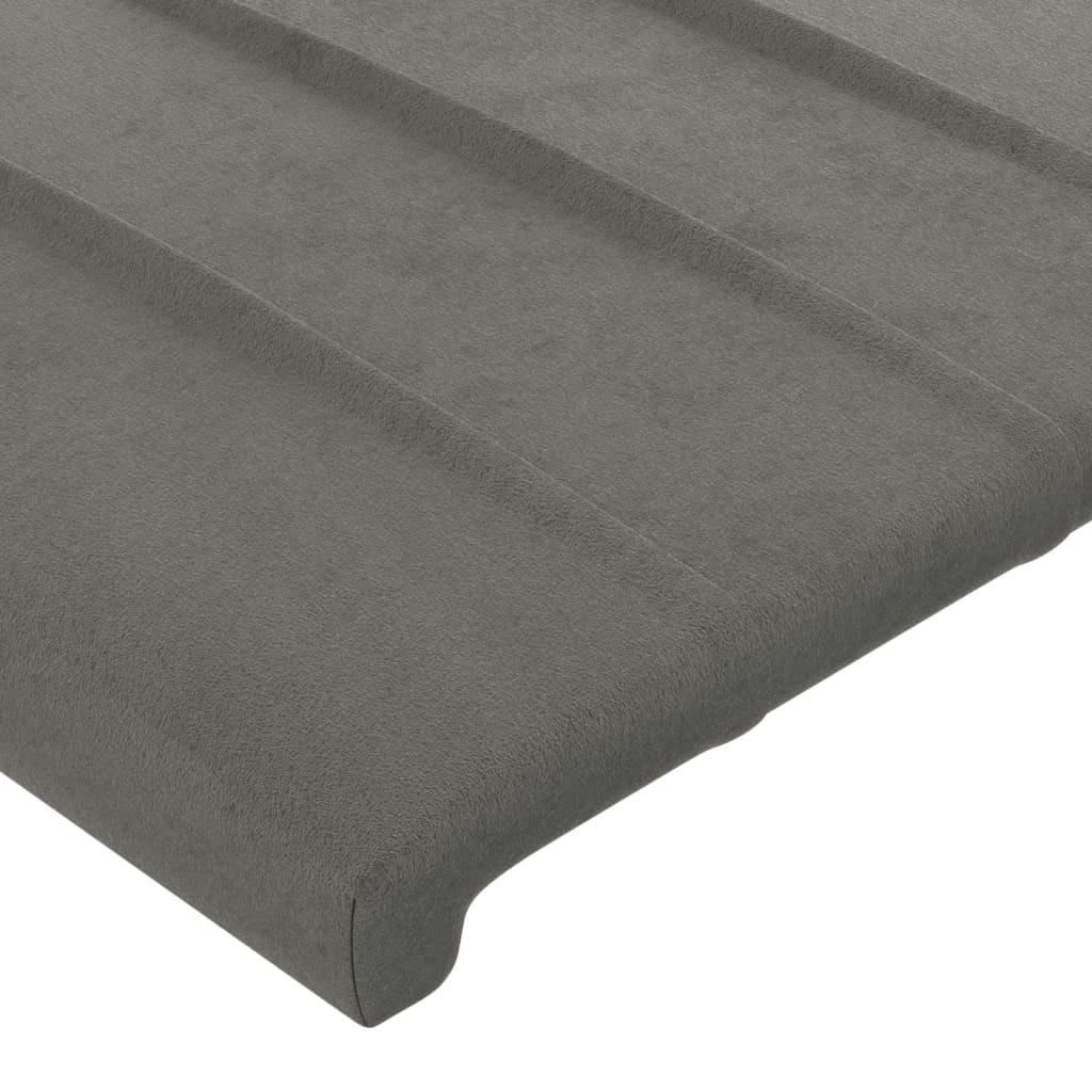 Cabeceira cama c/ luzes LED veludo 83x16x118/128 cm cinza-claro