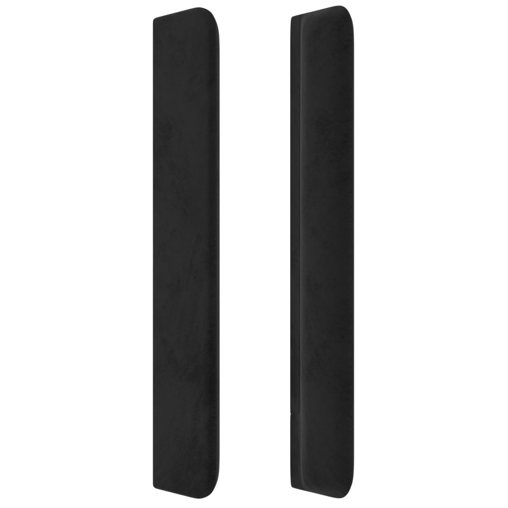 Cabeceira de cama c/ luzes LED veludo 83x16x118/128 cm preto