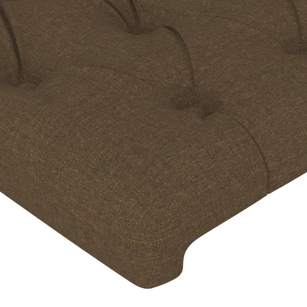 Cabeceira de cama c/ luzes LED tecido 93x16x118/128 cm castanho