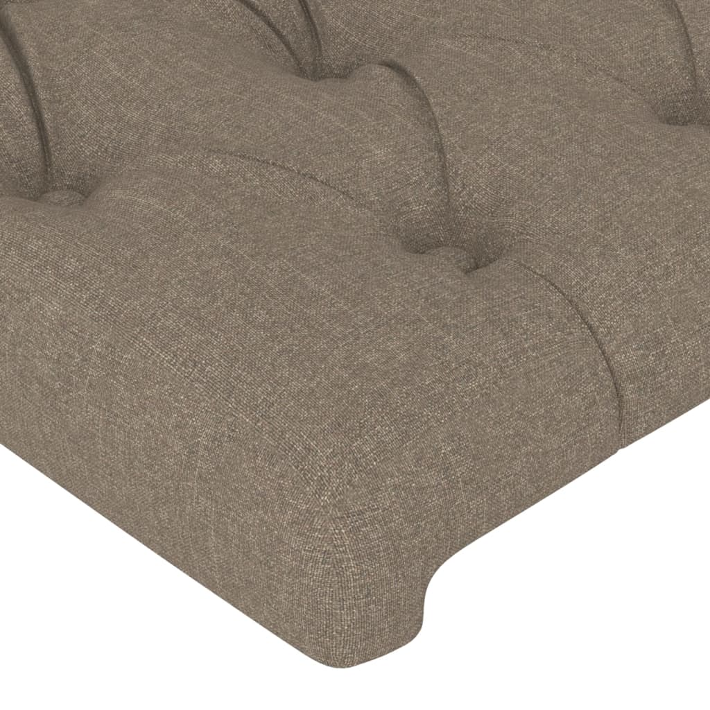 Cabeceira cama c/ LED tecido 183x16x118/128cm cinza-acastanhado