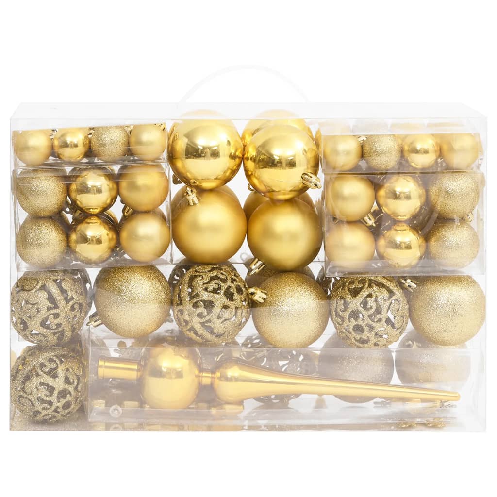 111 pcs conjunto de enfeites de Natal poliestireno dourado