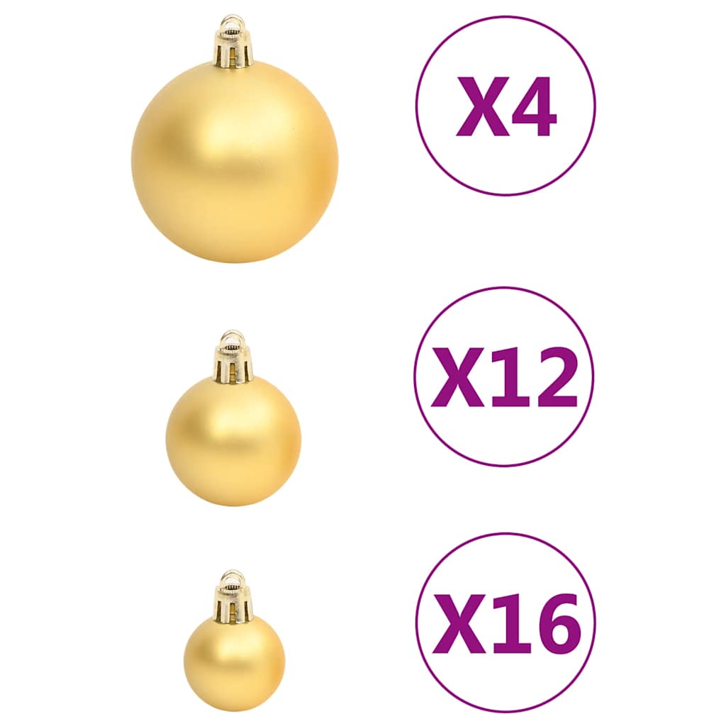 111 pcs conjunto de enfeites de Natal poliestireno dourado