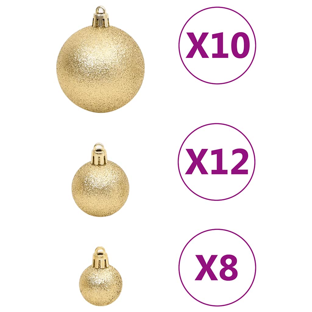 111 pcs conjunto de enfeites de Natal poliestireno dourado