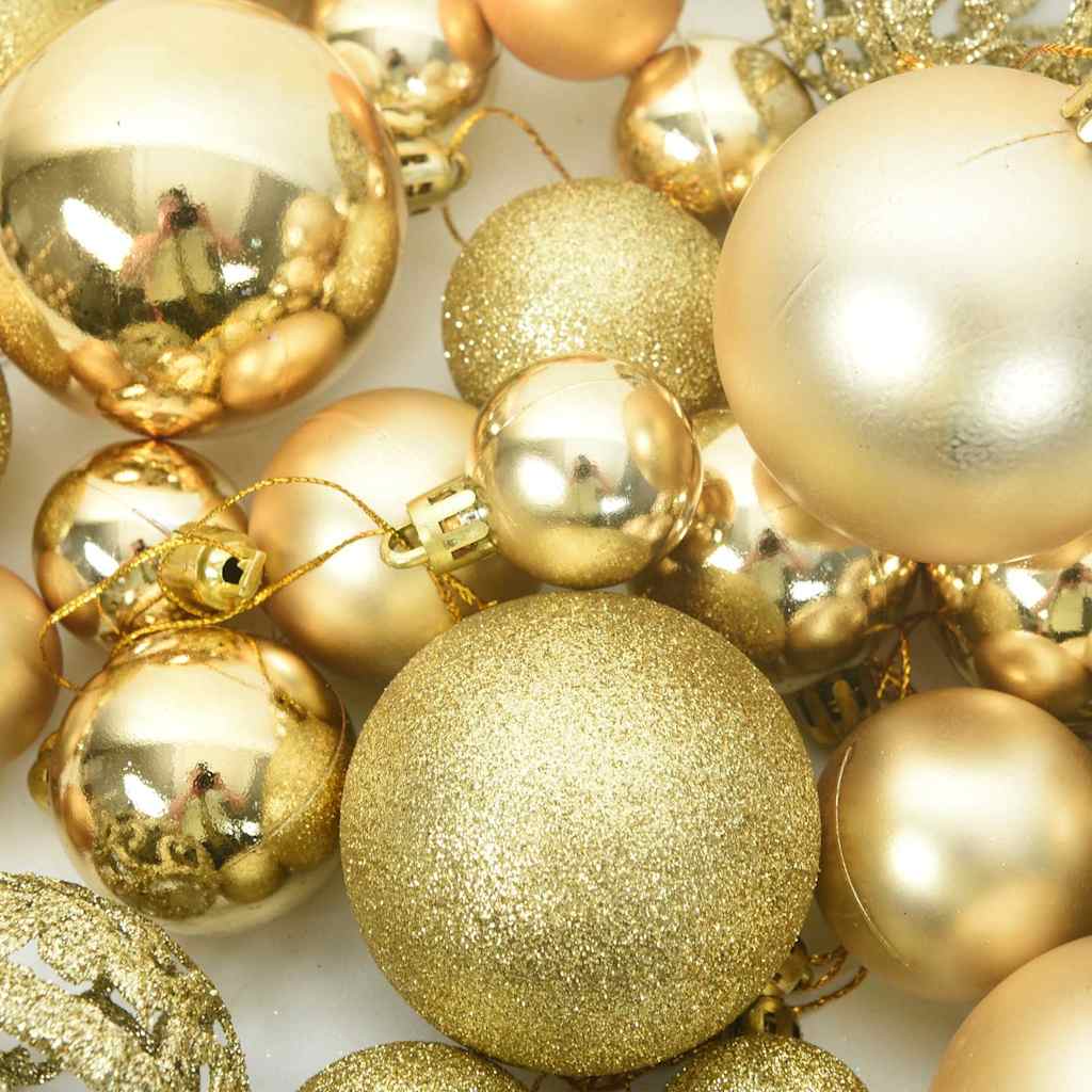 111 pcs conjunto de enfeites de Natal poliestireno dourado