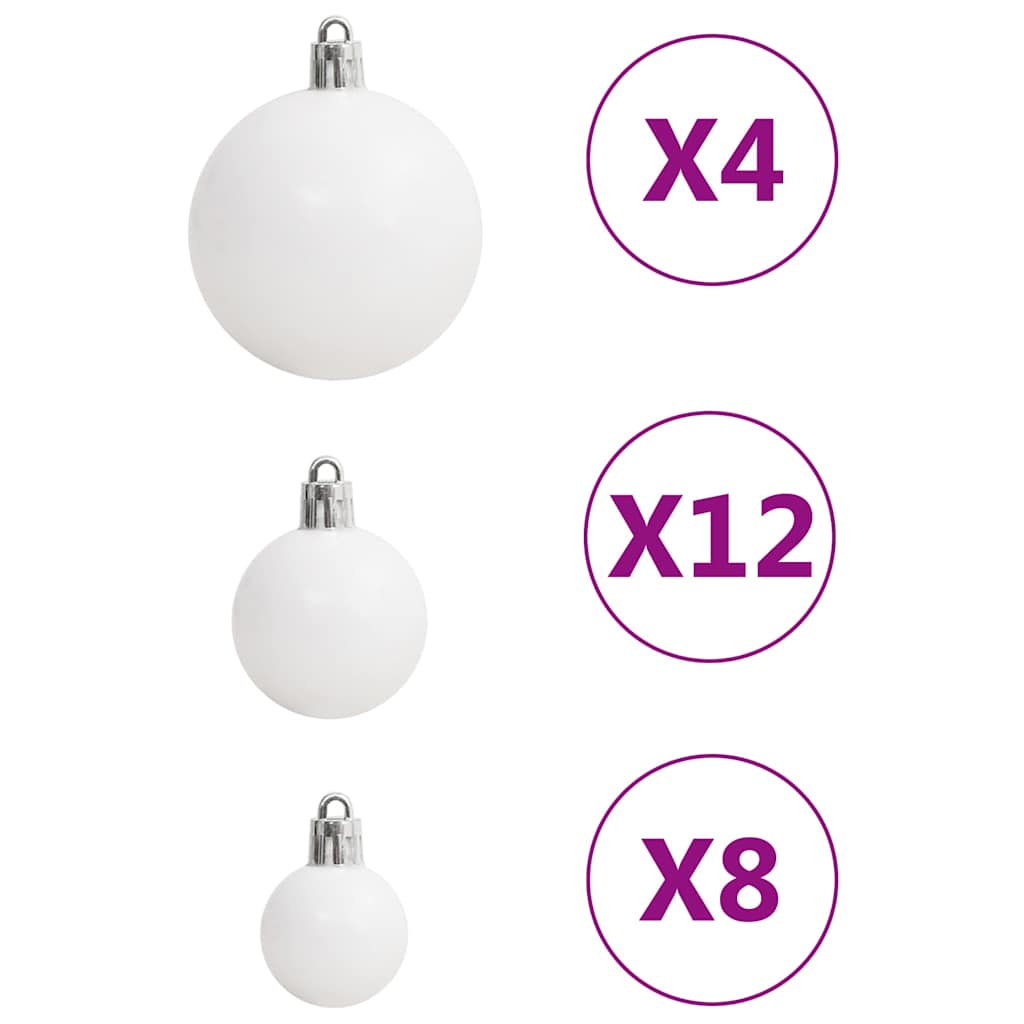 111 pcs conjunto de enfeites de Natal poliestireno branco/cinza