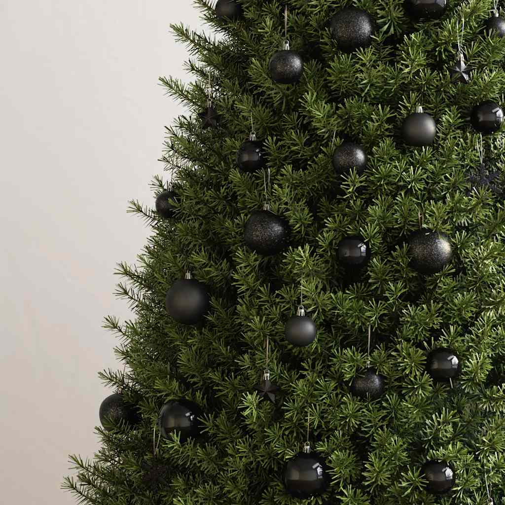 111 pcs conjunto de enfeites de Natal poliestireno preto