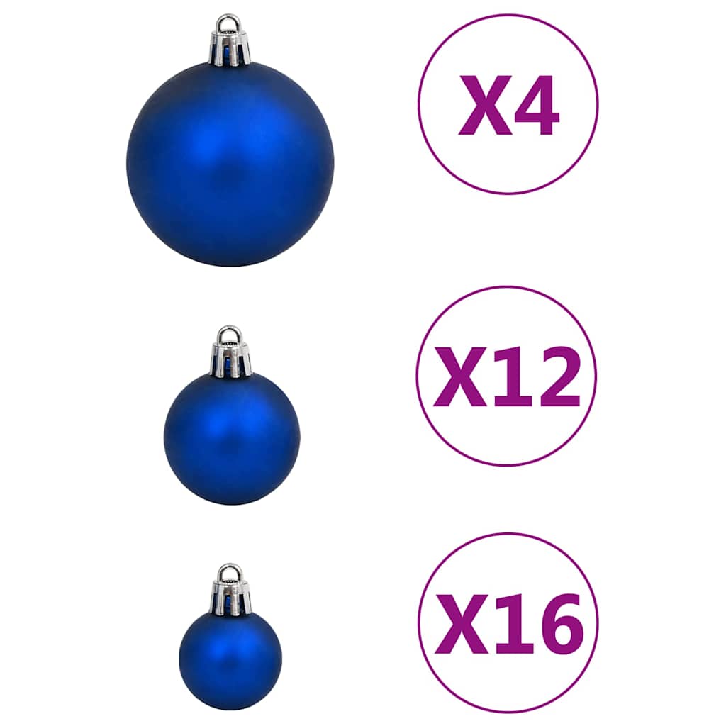 111 pcs conjunto de enfeites de Natal poliestireno azul