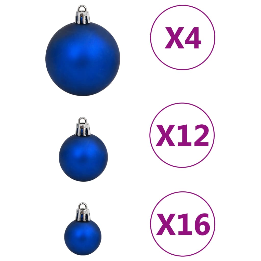 111 pcs conjunto de enfeites de Natal poliestireno azul