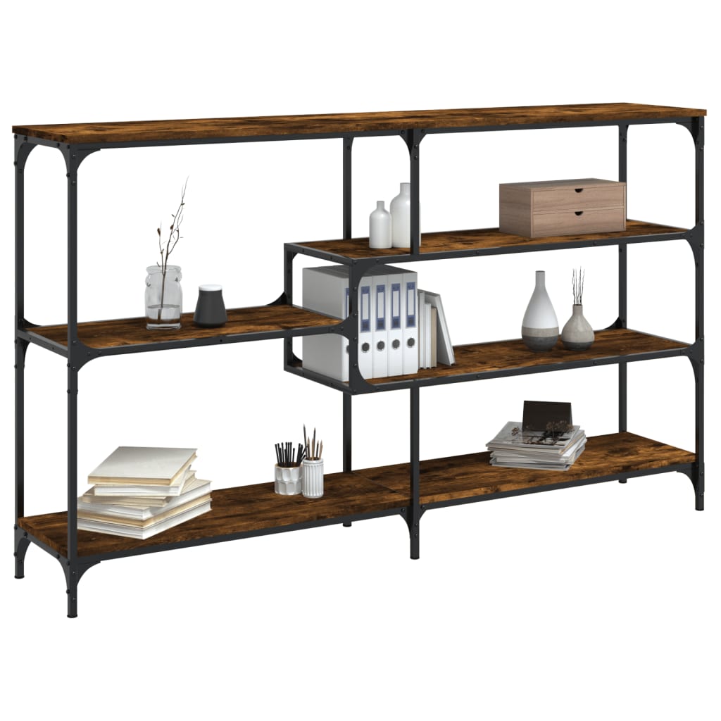 Mesa consola 160x32x95 cm derivados de madeira carvalho fumado