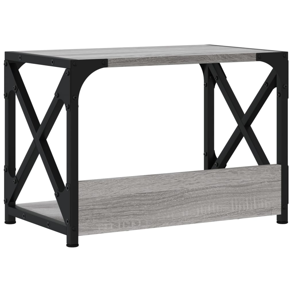 Suporte impressora 2 prateleiras deriv.madeira cinzento sonoma