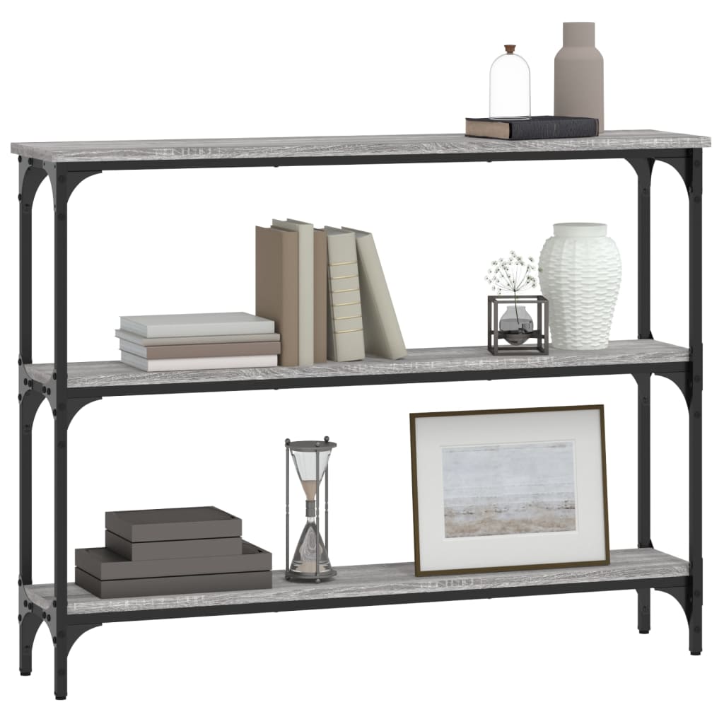 Mesa consola 100x22,5x75cm derivados de madeira cinzento sonoma