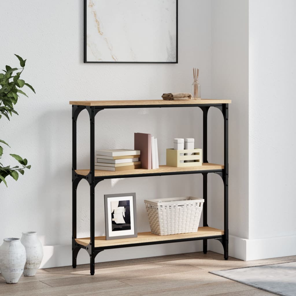 Mesa de console Carvalho Sonoma 75x22,5x75 cm Madeira projetada